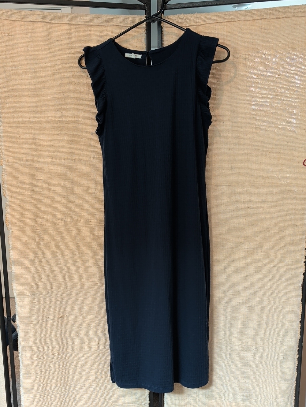 Maurices Navy Blue Ruffle-Sleeve Midi Dress